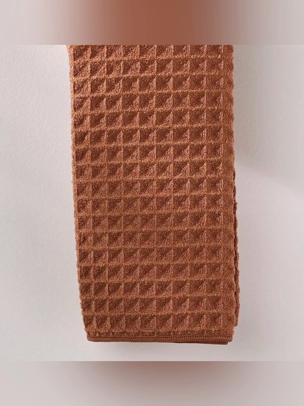 NWT Geometry Set of Two Waffle Knit Hand Towels - Clay